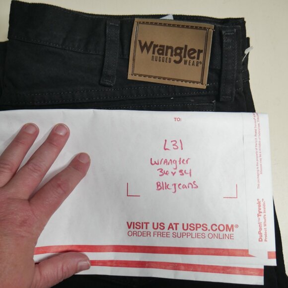 Wrangler Durable Rugged Wear Outdoor Relaxed Fit Jean Men's Size 36x34 Black NEW - Picture 8 of 8